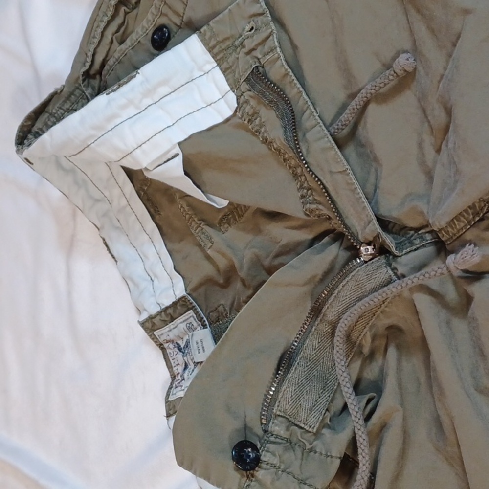 american living mens cargo shorts olive military patchstreetwear  cotton size 32 - Picture 6 of 12